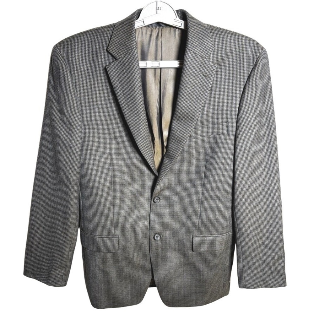 Lauren Ralph Lauren Sz 38R Black Label Houndstooth Wool Blend Sport Coat Blazer